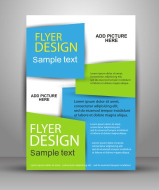 El ilanı, broşür ya da dergi kapak şablonu. Vektör.