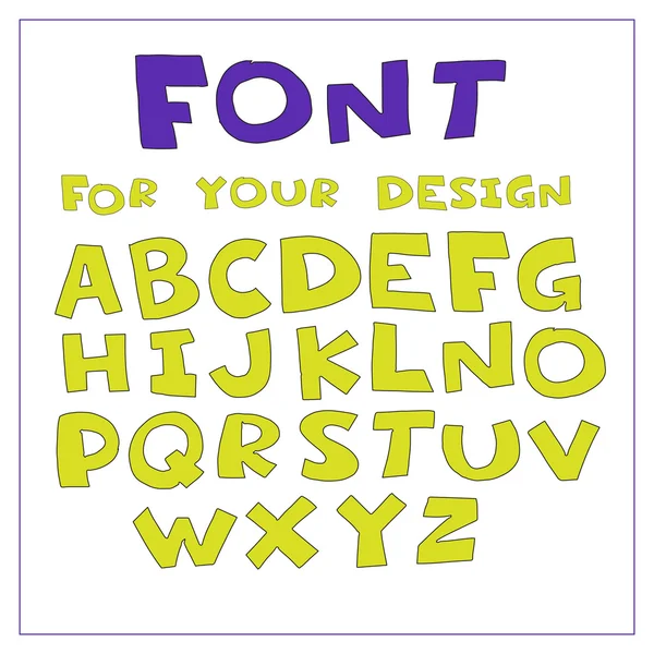 Çizilmiş yazı tipi. vektör çizim.