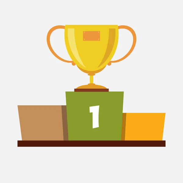 Kupası bir kaide üzerinde. Vektör. İllüstrasyon.