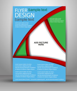 Renkli broşür vektör tasarımı. Flyer şablonu için iş, eğitim, tanıtım, Web sitesi, Dergi kapağı