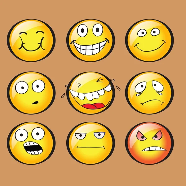 Faces with emotions. vector. — Stock Vector