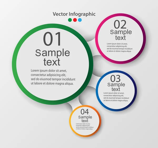 Bilgi için vektör ögeleri. Şablon, grafik, sunum ve grafik. 4 seçeneği, bölümü, adımı veya süreci olan iş konsepti.