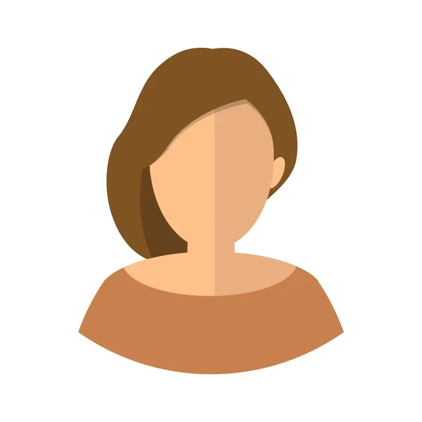 Avatar kız simgesi. İş kadını. Saç modeli. basit.