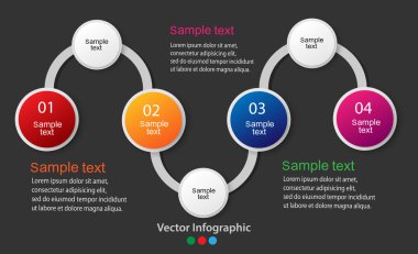 Vektör bilgi grafik iş sunularınız için. Bilgi grafik, grafik vektör, numaralandırılmış Banner, web tasarım için kullanılabilir. 