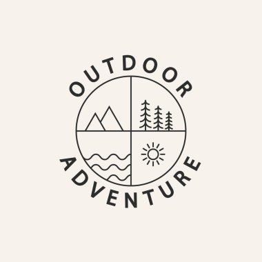 açık hava simge çizgisi çizimi logo vektörü.