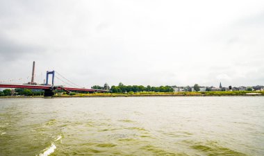 View of the surrounding area at the harbor in Duisburg. Industrial port on the Ruhr.
