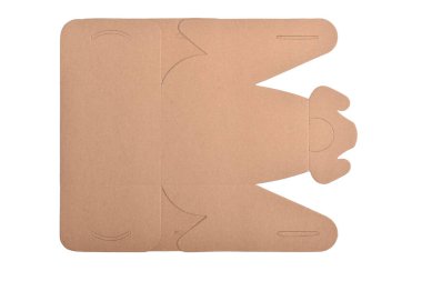 Klipsleme yolu ile beyaz üzerine izole edilmiş baskı şablonu olan karton kutu