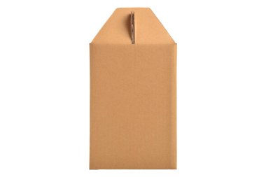 Saplı beyaz arka plan üzerinde izole karton kutu