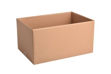 Beyaz arkaplandaki karton kutuyu kapat