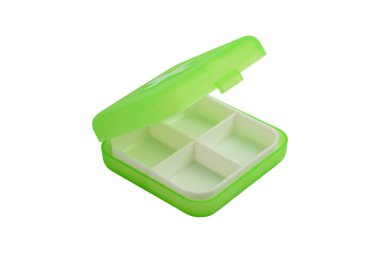 İlaç düzenleyicisi beyaz arkaplanda izole edildi