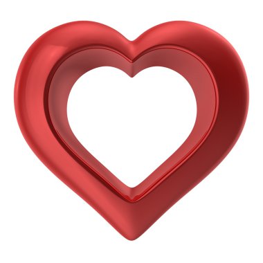 Heykelcik, kalp simgesi, parlak kırmızı renk