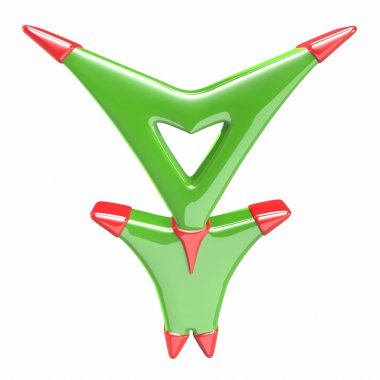 Sevimli çizgi yeşil karakter. 3D render