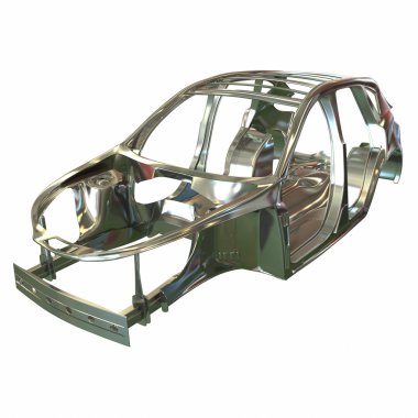 Araba çerçeve çelik. 3D çizim