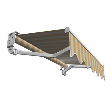 Awnings, marques patio Basis. 3d illustration clipart