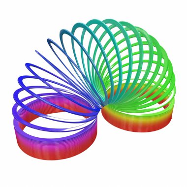 Gökkuşağı sarmal bahar. 3D çizim