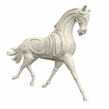 At yürüyüş heykel. 3D çizim