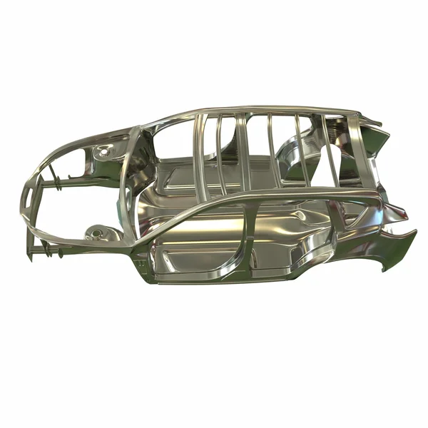 Bilen ram i stål. 3D illustration — Stockfoto