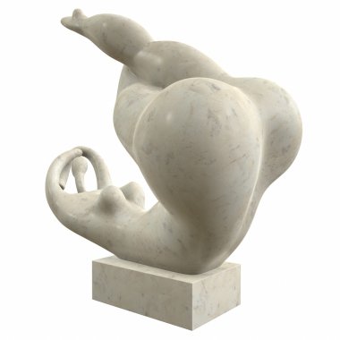 Venüs'ün soyut antik Mermer heykel üzerinde beyaz izole. 3D çizim