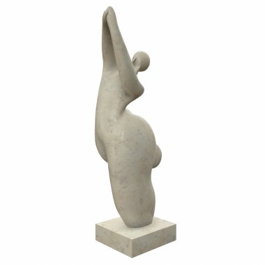 Venüs'ün soyut antik Mermer heykel üzerinde beyaz izole. 3D çizim
