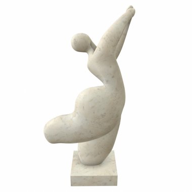 Venüs'ün soyut antik Mermer heykel üzerinde beyaz izole. 3D çizim