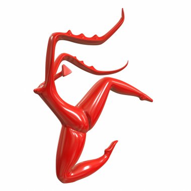 Sculpture Dance Mantis. 3d illustration clipart