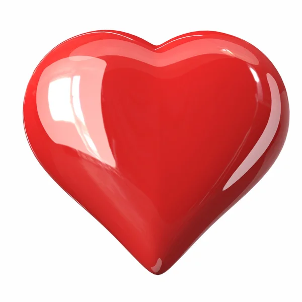 Glänsande rött hjärta. 3D illustration — Stockfoto