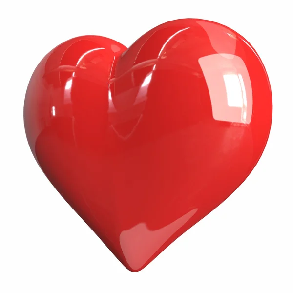 Corazón rojo brillante. ilustración 3d — Foto de Stock