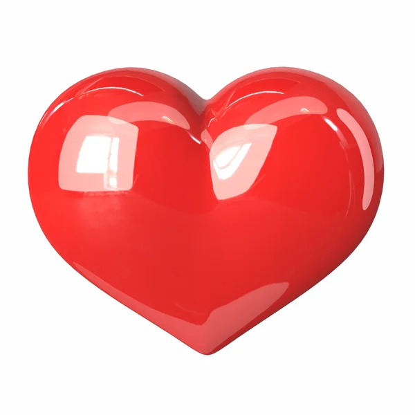 Corazón rojo brillante. ilustración 3d —  Fotos de Stock