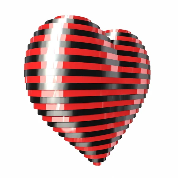 Snijd in plakjes van het hart. 3D illustratie — Stockfoto