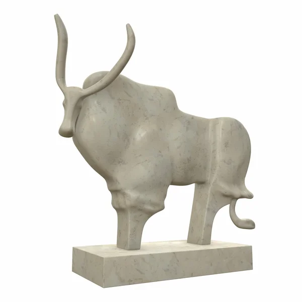 Afrikansk buffel staty abstrakt dekoration i hemmen. 3D illustration Royaltyfria Stockfoton