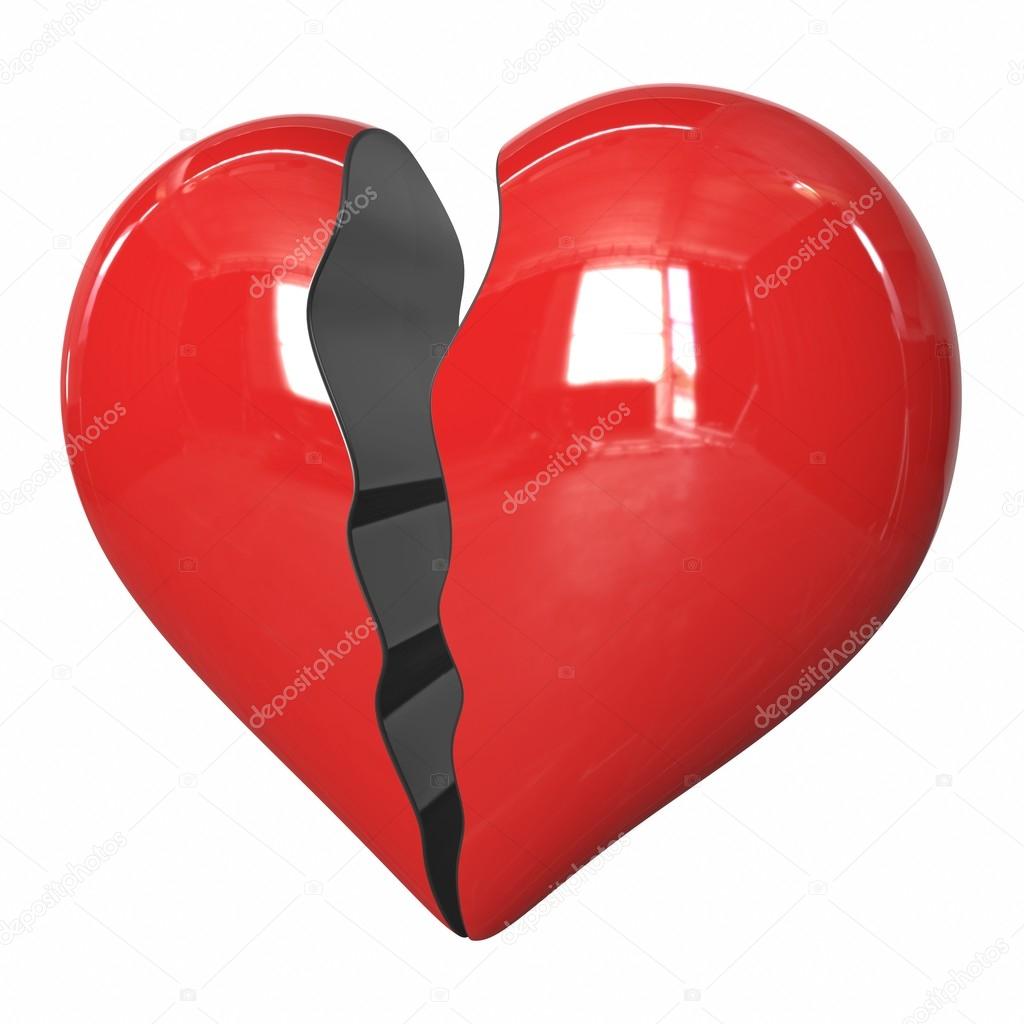 Broken red heart. 3d illustration Stock Photo by ©gzibon.gmail.com ...