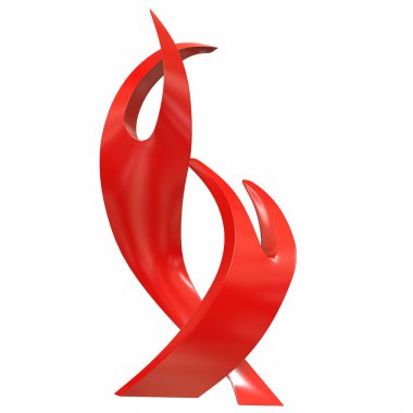 Aşk heykel alevi. 3D çizim