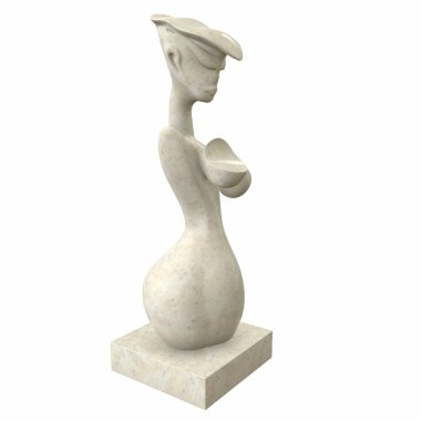 Soyut heykel. 3D çizim