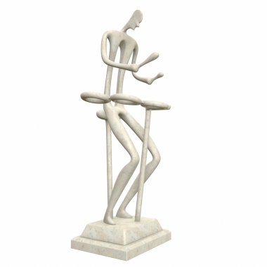 Soyut heykel. 3D çizim