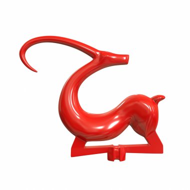 Oğlak heykel. 3D çizim