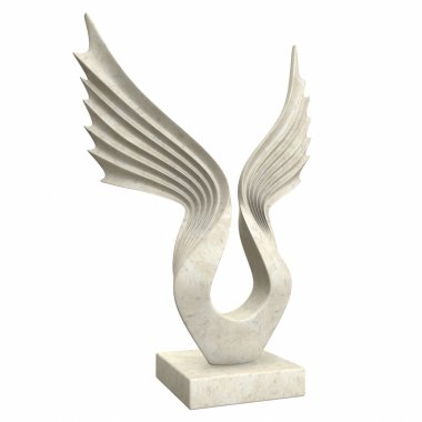 Heykel kanatlar. 3D çizim 