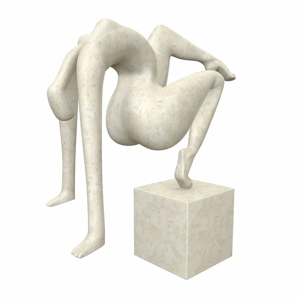 Abstrakt skulptur. 3D illustration Royaltyfria Stockfoton