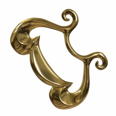 Soyut heykel. 3D çizim