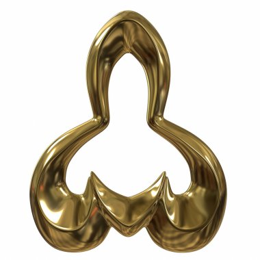 Soyut heykel. 3D çizim