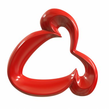 Soyut heykel. 3D çizim