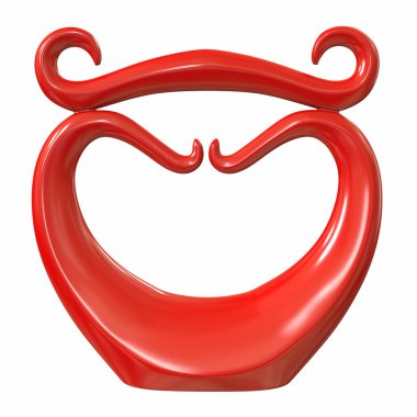 Soyut heykel. 3D çizim