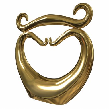 Soyut heykel. 3D çizim