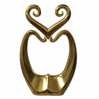 Soyut heykel. 3D çizim