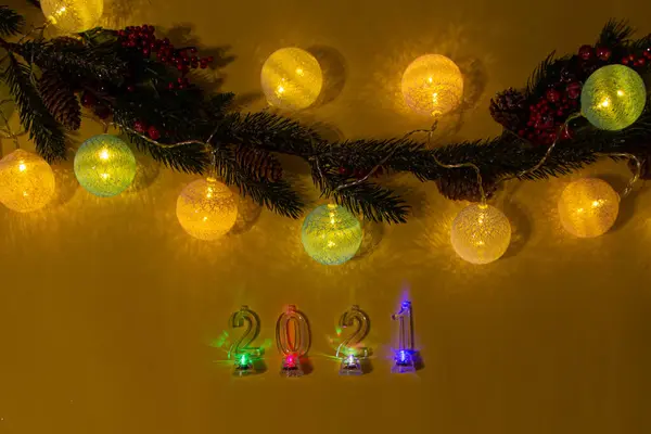 Julen sammansättning dekorationer på en bakgrund. Julkoncept. — Stockfoto