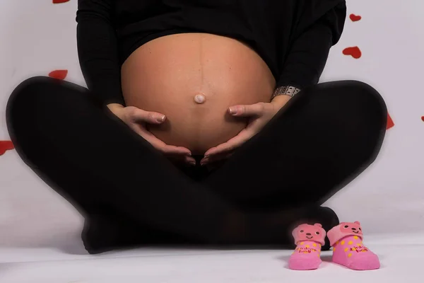 Gravidez, maternidade, preparação e expectativa foto conceito — Fotografia de Stock