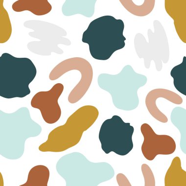 Soyut şekiller kusursuz desen, kumaş, tekstil, defter kağıdı, duvar kağıdı, yüzey tasarımı, ambalaj kağıdı için dijital yinelenen arkaplan