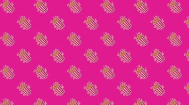 Elle çizilmiş patlamış mısır kovalarının pürüzsüz bir kalıbını içeren enerjik ve hareketli bir arka plan. Kırmızı ve beyaz çizgili kaplar eğilerek ve zıplayarak neşeli, ritmik bir dansa karşı