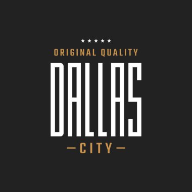 Dallas City Tipografi Tasarımı Siyah Arkaplan