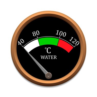 Water temperature scale and arrow clipart