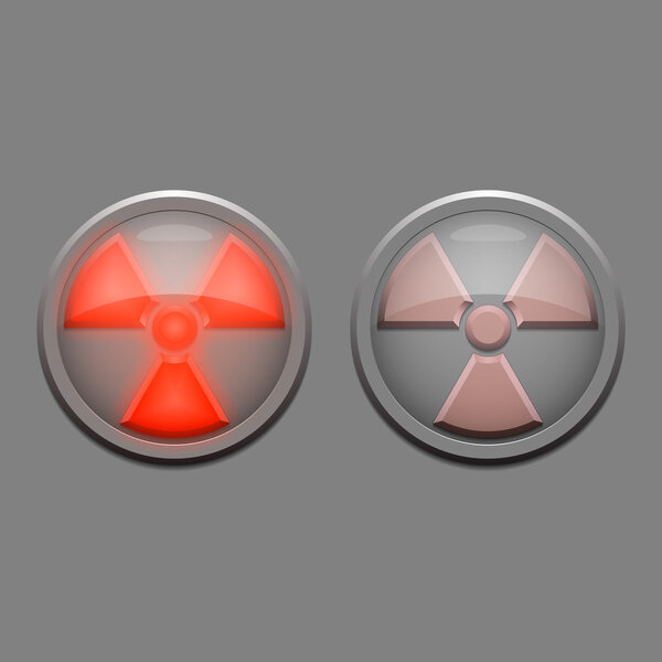 Vector danger lights - radioactive danger
